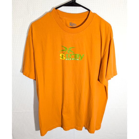 Stray Rats L Orange Graphic T-Shirt Mens Large Miami Streetwear Skate Mexico - Picture 1 of 5